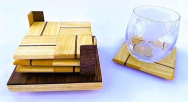 End Grain Wood Coasters, Coffee Coasters, Beer Coasters, Set of 4