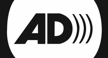 Universal symbol for Audio Description, used in content that offers this service.