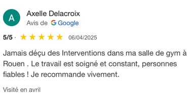 Avis google 5 étoiles clients m&m services pro nettoyage et vitres rouen 