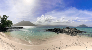 Pristine white sand beach on Kepa Island in alor