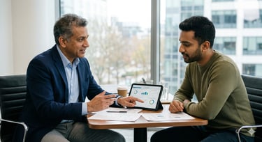 Advisor clearing clients doubts AI Generated