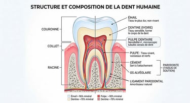 Structure et composition d'une dent humaine