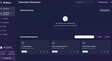 Prolumios Transkribierungs und Zusammenfassungs Funktionen 