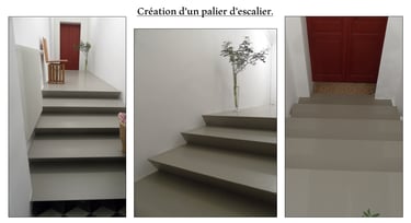 Création d'un palier d'escalier - ARNOULD MTDP - Taille de pierre - Hérault - Pézenas