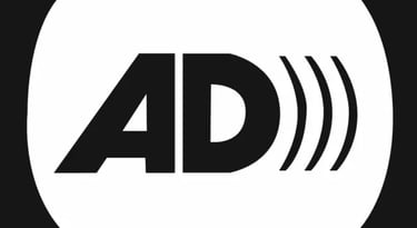 Universal symbol for Audio Description, used in content that offers this service.