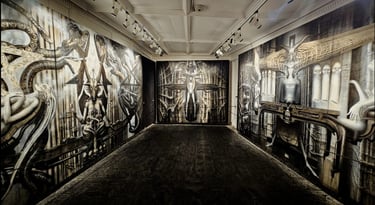 A Tryptych of HR Giger's paintings photography by Nikoru