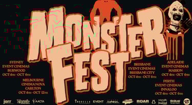 a poster for a monster hunter film festival