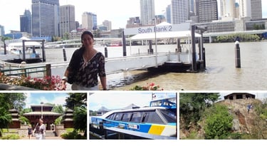 South Bank e as paisagens ao longo do Rio Brisbane