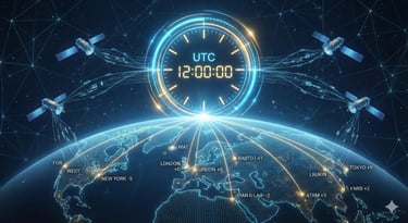 a clock on a globe with a clock on it