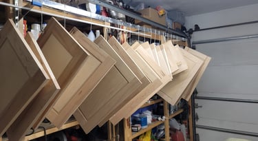 American Painting Specialist Fort Wayne, Indiana. New cabinetry being prepped for painting!