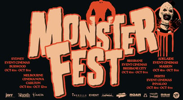 a poster for a monster hunter film festival