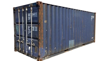 Used 20ft cargo worthy shipping container with visible rust.