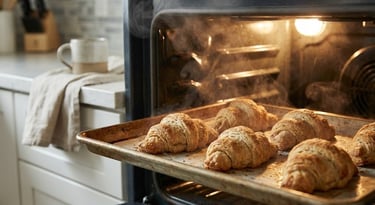 Baking gluten-free croissants at home with reduced calories and allergy-friendly ingredients