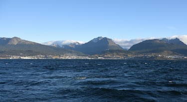 Ushuaia, Argentina from the excursion boat up the Beagle Channel