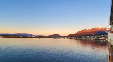 Early Morning in Ushuaia, Argentina taken from the ship