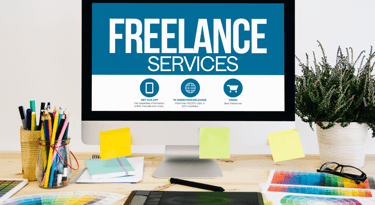 a desktop computer monitor screen displaying a freelance