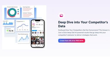 A screen showing analytics with a dashboard to deep dive into your competitor's data