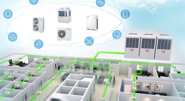 Vrf Klima Havalandırma Sistemleri Rooftop Chiller Soğutma Kulesi Fancoil