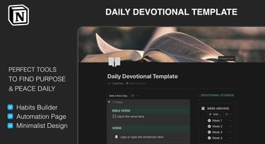 Daily Devotional Template Notion Productivity Tools
