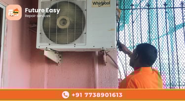 Technician repairing ac.