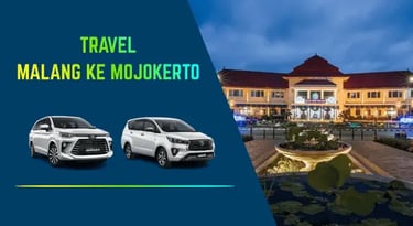 Travel Rahayu Malang rute Malang ke Mojokerto pakai mobil Avanza putih dan foto Balai Kota Malang