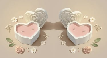 Vela de Corazón y flores en tonos pastel delicioso de Your Wax Light 