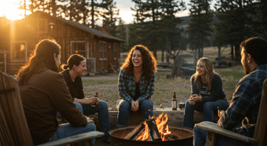 Family bonding during a Colorado Dude Ranch Vacation campfire