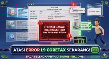 cara mengatasi error please input asset l9 coretax
