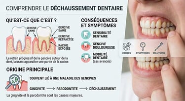 Infographie déchaussement des dents