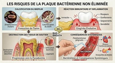 Les Risques de la Plaque Bactérienne non éliminée