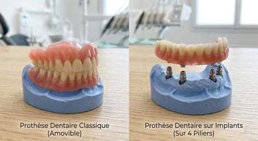 prothèse classique et prothèse sur implant dentaire hygiene-precision.com