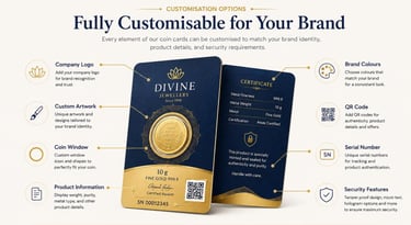 Customisable coin cards with branding and security features by Card Tec