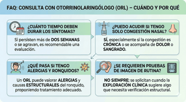 Preguntas freuentes de cuándo asistir a consulta con el otorrinolaringólogo