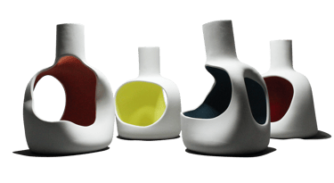 Ensemble de Sculptures ''Onoma" bicolores, d'Anthony Bortoluzzi