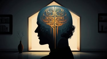 a person with a brain map of a brain