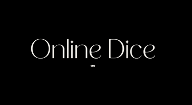 Photo shows the title Online Dice with white letters on a black background.