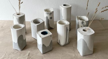 Handmade concrete vases