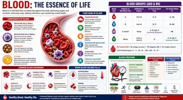 Human blood components showing red blood cells