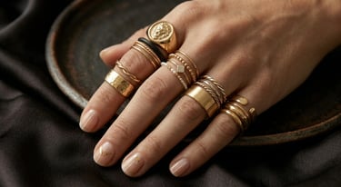 Bold layered knuckle ring combinations with chunky and delicate mixed metal rings