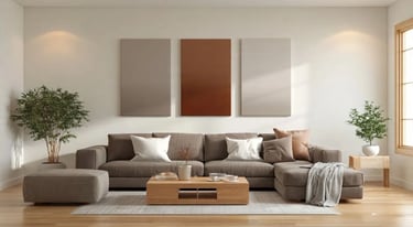 Simple modern living room showing basic home decor design and furniture