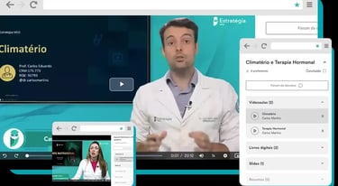 Captura de tela da plataforma de aulas do Estratégia Med