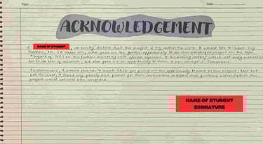 acknowledgement page for economics project