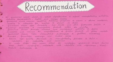 recommendation page in economics project