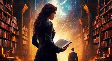 une femme cherche sa prochaine lecture Fantasy.