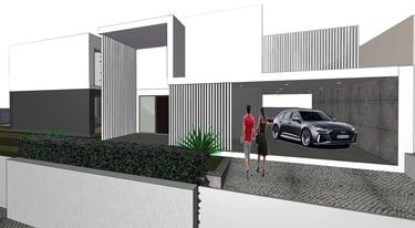 Moradia na Aroeira. Imagem tridimensional do Projeto de Arquitetura.