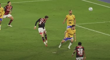 Léo Pereira em ação pelo Flamengo no Brasileirão 2025.