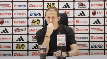 Filipe Luís em entrevista coletiva após empate contra o Vasco.