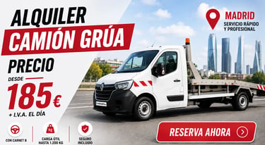 Alquiler camión grúa desde 185€ más IVA