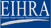 Official logo of the Eastern Iowa Human Resource Association with EIHRA text on a blue background.