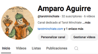 Canal Youtube @tarotminchiate de Amparo Aguirre